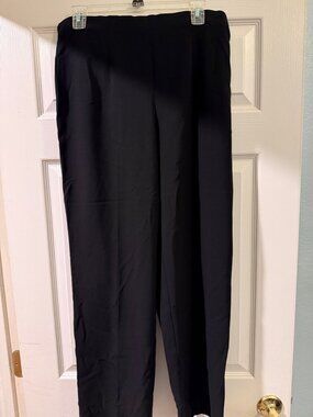 Tribella Black Dress Pants Size 10 Straight Leg Flat Front Side Zip
